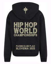 PLAC SVETOVC črn hoodie + safari green print
