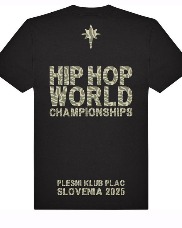 PLAC SVETOVC črna kratka majica + safari green print