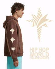 PLAC SVETOVC rjav hoodie + sand zebra print