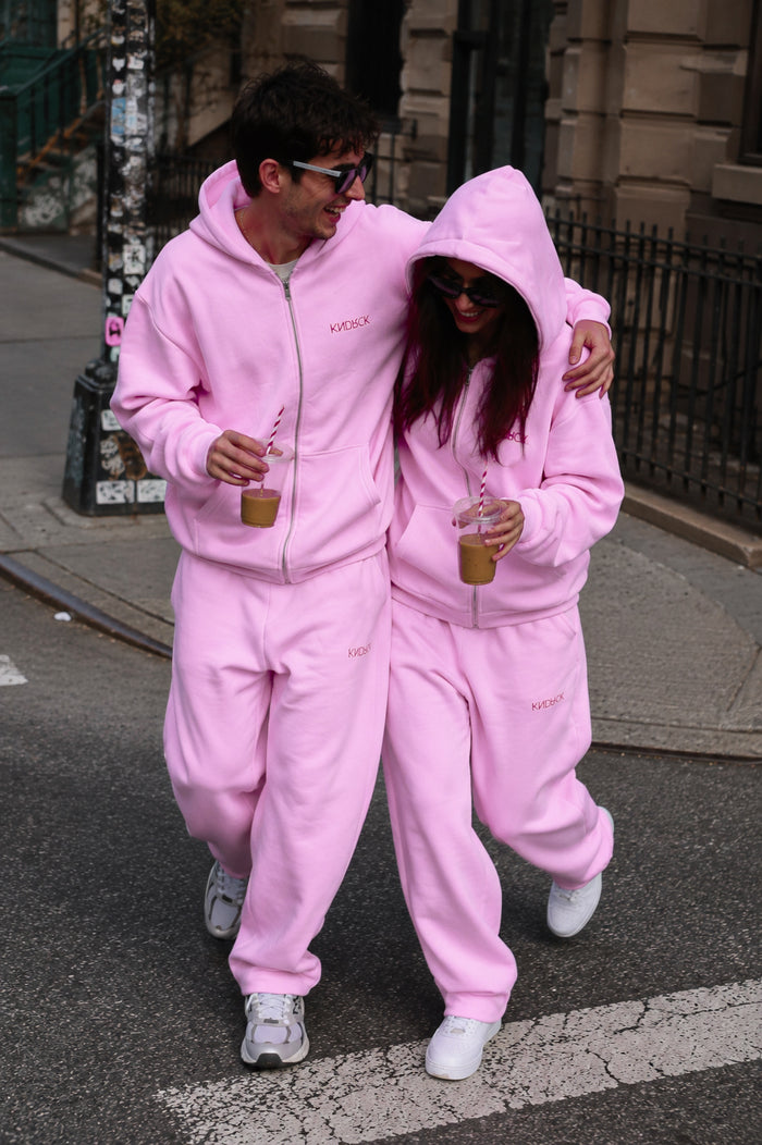 KNDRCK pink kapucar z zadrgo