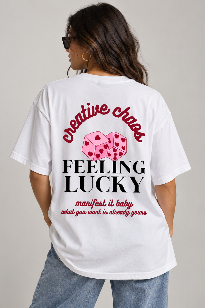 KNDRCK "FEELING LUCKY" bela kratka majica