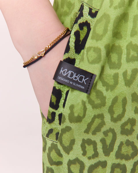 KNDRCK unikat joggerke - Green leopard