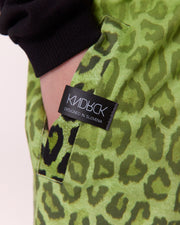 KNDRCK OTROŠKE unikat joggerke - Green leopard
