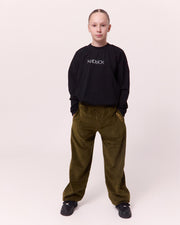 KNDRCK otroške pliš hlače - army green