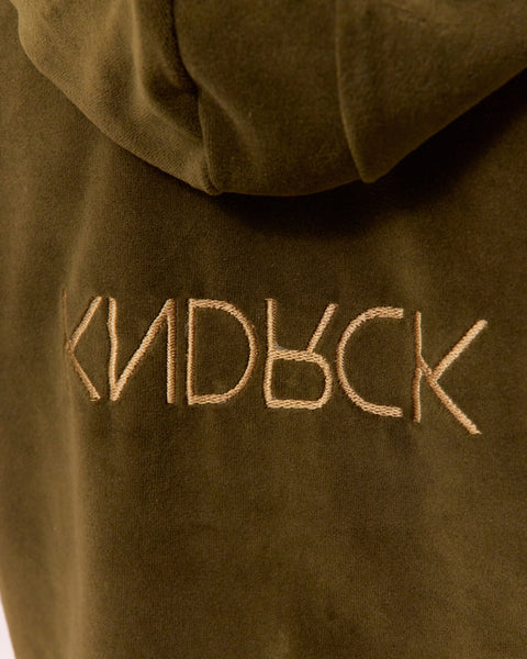KNDRCK otroški pliš kapucar - army green
