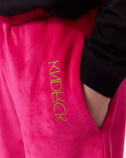 KNDRCK otroške pliš hlače - pink sass