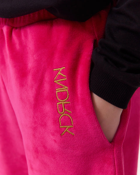 KNDRCK otroške pliš hlače - pink sass