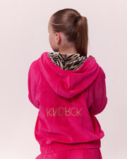 KNDRCK otroške pliš hlače - pink sass