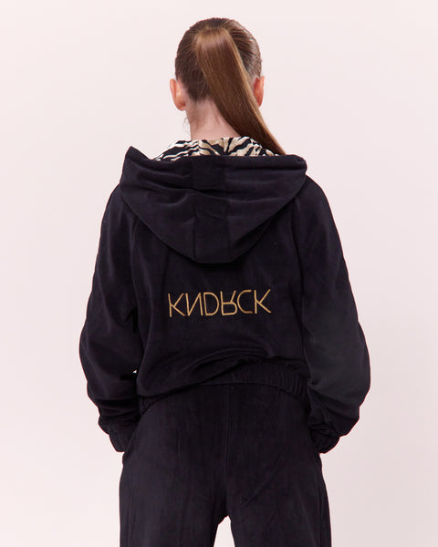 KNDRCK otroški pliš kapucar - black gold