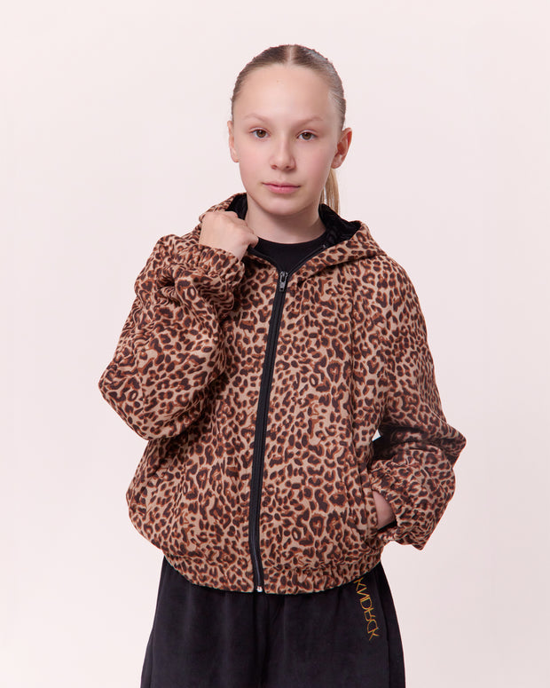 KNDRCK otroški pliš kapucar - leopard