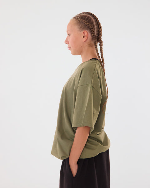 Plac studio kids - olivno zelena kratka majica