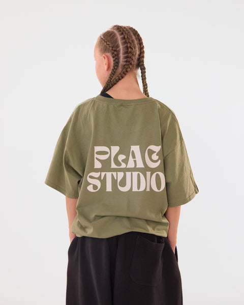 Plac studio kids - olivno zelena kratka majica