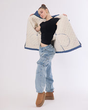KNDRCK unikatna jakna - jeans šerpa