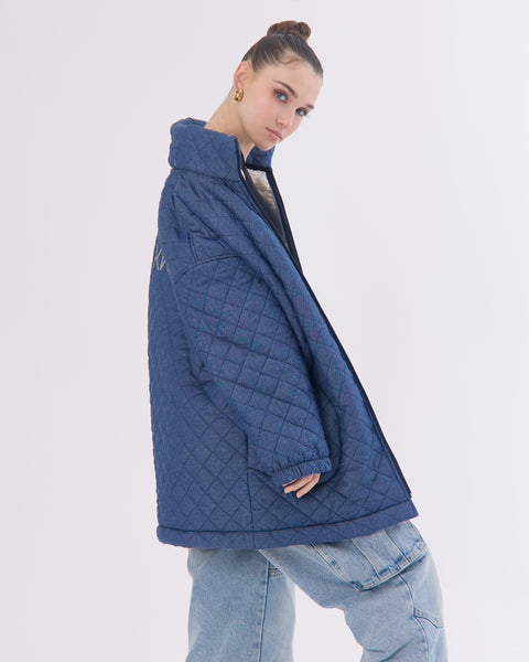KNDRCK unikatna jakna - jeans šerpa