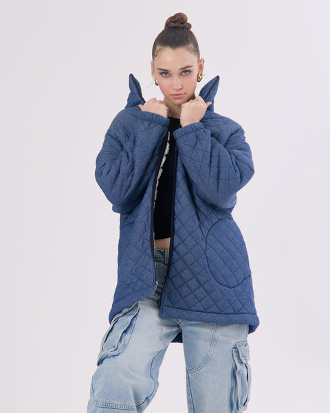KNDRCK unikatna jakna - jeans šerpa