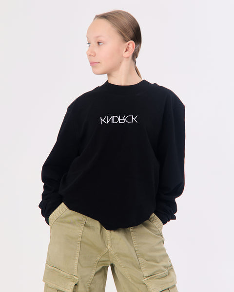 KNDRCK majica z dolgimi rokavi - črna