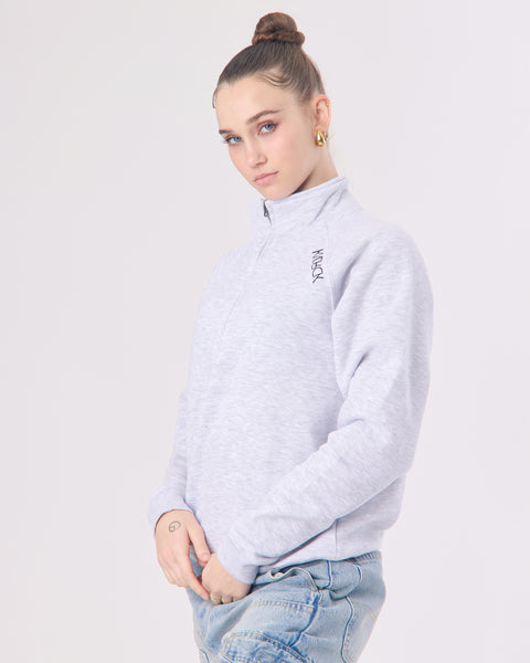 KNDRCK pulover s polzadrgo - siv