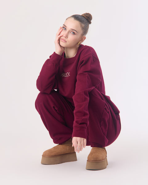 KNDRCK pulover - bordo