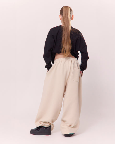 KNDRCK OTROŠKE oversized joggerke - Bež wave