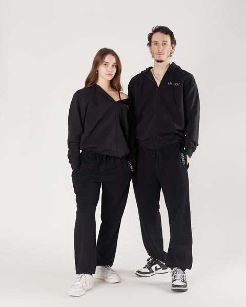 KNDRCK pulover s polzadrgo - črn