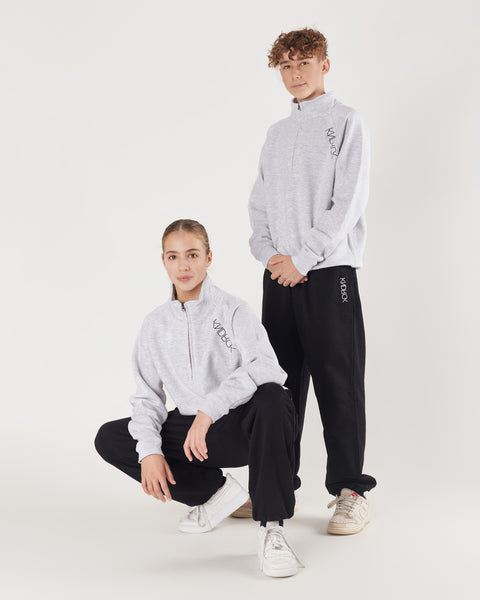 KNDRCK pulover s polzadrgo - siv
