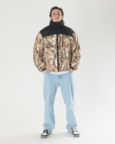 KNDRCK zimska jakna - črna in camo vzorec